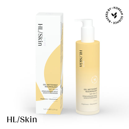 מוצר טיפוח לעור HL/Skin עם אריזה על רקע לבן